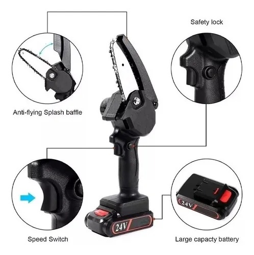 Mini Motosierra Portátil 24v Doble Bater